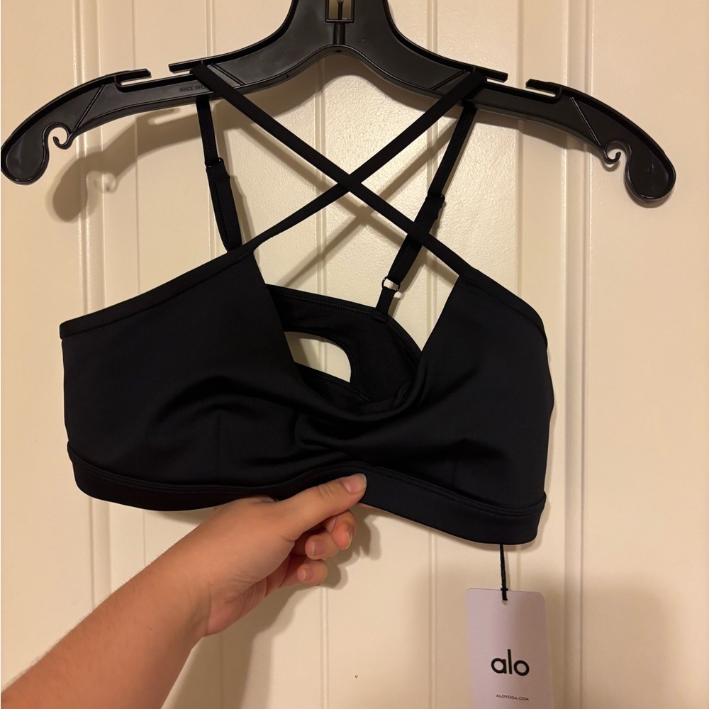 ALO Yoga Black Criss-Cross Sports Bra